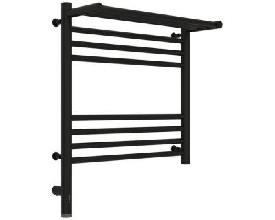 Полотенцесушитель электрический Сунержа Богема 3.0 500 x 500 с полкой, ширина 53.2 см, высота 62.4 см, матовый черный, L/R