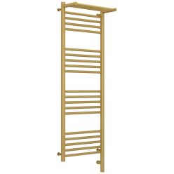 Полотенцесушитель электрический Сунержа Богема 3.0 1200 x 400 с полкой, ширина 43.2 см, высота 132.4 см, матовое золото, L/R