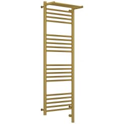 Полотенцесушитель электрический Сунержа Богема 3.0 1200 x 400 с полкой, ширина 43.2 см, высота 132.4 см, состаренная латунь, L/R