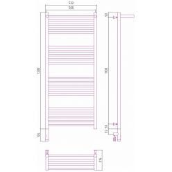 Полотенцесушитель электрический Сунержа Богема 3.0 1200 x 500 с полкой, ширина 53.2 см, высота 132.4 см, хром, L/R