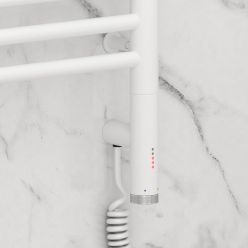 Полотенцесушитель электрический Сунержа Богема 3.0 1200 x 500 с полкой, ширина 53.2 см, высота 132.4 см, матовый белый, L/R