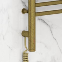 Полотенцесушитель электрический Сунержа Богема 3.0 1200 x 600 с полкой, ширина 63.2 см, высота 132.4 см, состаренная бронза, L/R