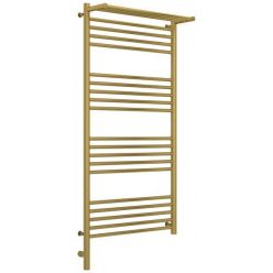 Полотенцесушитель электрический Сунержа Богема 3.0 1200 x 600 с полкой, ширина 63.2 см, высота 132.4 см, состаренная латунь, L/R