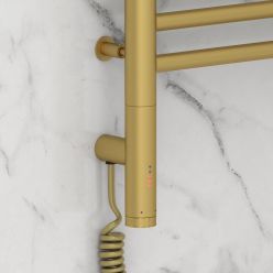 Полотенцесушитель электрический Сунержа Богема 3.0 1200 x 500 с 4 полками, ширина 53.2 см, высота 132.4 см, матовое золото, L/R