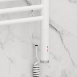 Полотенцесушитель электрический Сунержа Богема 3.0 1200 x 600 с 4 полками, ширина 63.2 см, высота 132.4 см, матовый белый, L/R