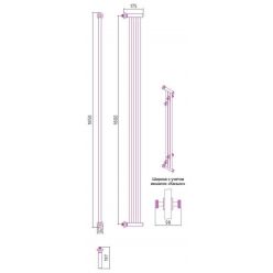Полотенцесушитель водяной Сунержа Хорда 180 x 19.5 см, черный матовый, 31-0124-1800