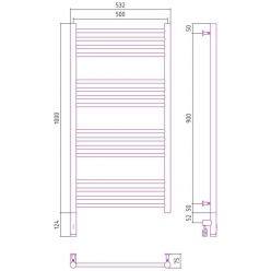 Полотенцесушитель электрический Сунержа Богема 3.0 1000х500, хром, подключение слева, 00-5804-1050