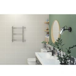 Полотенцесушитель водяной Стилье Версия-Б1, 50/50, ширина 50 см, высота 50 см, боковое подключение 50 см, цвет черный, 17611-5050