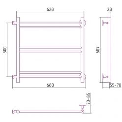 Полотенцесушитель водяной Стилье Версия-Б1, 50/60, ширина 50 см, высота 60 см, боковое подключение 60 см, цвет черный, 17611-6050