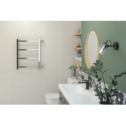 Полотенцесушитель водяной Стилье Версия-КБ, 50/60, ширина 50 см, высота 60 см, боковое подключение 60 см, цвет черный, 17630-6050