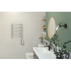 Полотенцесушитель электрический Стилье Формат 12, 40/60, ширина 40 см, высота 60 см, белый матовый, ТЭН слева/справа, 30513-6040/30512-6040