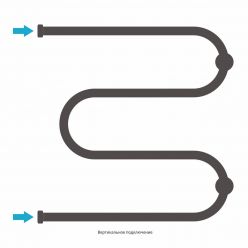 Полотенцесушитель водяной Сунержа М-образный+, высота 60 см, высота 60 см, боковое подключение 60 см, 2 полки, цвет хром, 00-4008-6060