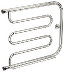 Полотенцесушитель водяной Сунержа Лира+, ширина 65 см, высота 50 см, боковое подключение 50 см, 2 полки, цвет хром, 00-4012-5065
