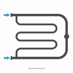 Полотенцесушитель водяной Сунержа Лира, ширина 65 см, высота 50 см, боковое подключение 50 см, 2 полки, цвет шампань, 020-0012-5065