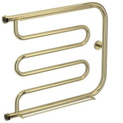 Полотенцесушитель водяной Сунержа Лира, ширина 65 см, высота 50 см, боковое подключение 50 см, 2 полки, цвет шампань, 020-0012-5065