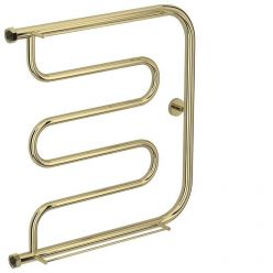 Полотенцесушитель водяной Сунержа Лира, ширина 60 см, высота 60 см, боковое подключение 60 см, 2 полки, цвет шампань, 020-0012-6060