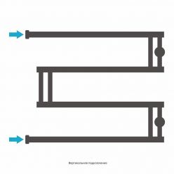Полотенцесушитель водяной Сунержа High-Tech M, ширина 65 см, высота 50 см, боковое подключение 50 см, цвет шампань, 020-0050-5065