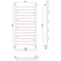 Полотенцесушитель водяной Сунержа Элегия+, ширина 60 см высота 120 см, универсальное подключение, хром, 00-0205-1260