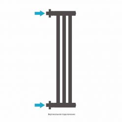 Полотенцесушитель водяной Сунержа Хорда, высота 60 см, ширина 19.5 см, боковое подключение 60 см, цвет черный хром, 01-0124-0600