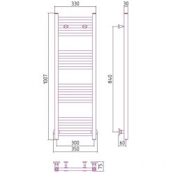 Полотенцесушитель водяной Сунержа Модус, высота 100 см, ширина 30 см, цвет шампань, 020-0250-1030
