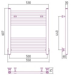 Полотенцесушитель водяной Сунержа Модус, высота 60 см, ширина 50 см, цвет шампань, 020-0250-6050