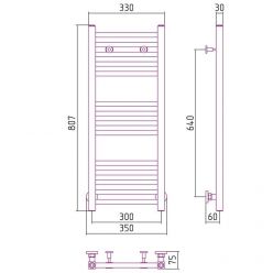 Полотенцесушитель водяной Сунержа Модус, высота 80 см, ширина 30 см, цвет шампань, 020-0250-8030