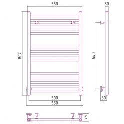 Полотенцесушитель водяной Сунержа Модус, высота 80 см, ширина 50 см, цвет шампань, 020-0250-8050