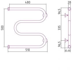 Полотенцесушитель водяной Сунержа М-образный, высота 50 см, ширина 50 см, цвет шампань, 020-0007-5050