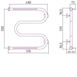 Полотенцесушитель водяной Сунержа М-образный, высота 50 см, ширина 50 см, 2 полки, цвет шампань, 020-0008-5050