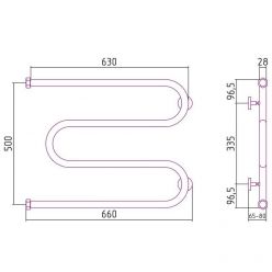 Полотенцесушитель водяной Сунержа М-образный, высота 50 см, ширина 65 см, цвет шампань, 020-0007-5065