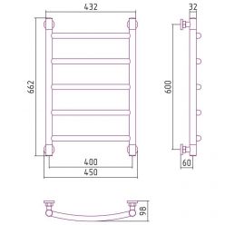 Полотенцесушитель водяной Сунержа Галант+, высота 60 см, ширина 40 см, цвет шампань, 020-0200-6040