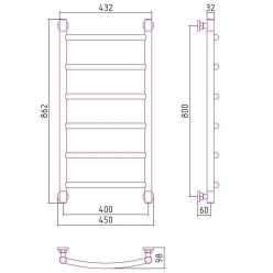 Полотенцесушитель водяной Сунержа Галант+, высота 80 см, ширина 40 см, цвет шампань, 020-0200-8040