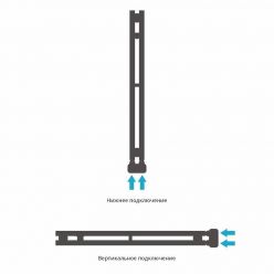 Полотенцесушитель водяной Сунержа Нюанс EU50+, высота 84 см, ширина 5 см, вешалка Виктория, цвет шампань, 020-0212-0840