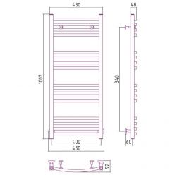 Полотенцесушитель водяной Сунержа Аркус, высота 100 см, ширина 40 см, цвет шампань, 020-0251-1040