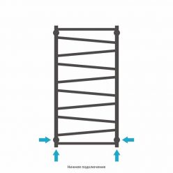 Полотенцесушитель водяной Сунержа Сирокко, высота 100 см, ширина 50 см, цвет шампань, 020-0253-1050