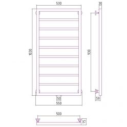 Полотенцесушитель водяной Сунержа Канцлер, высота 100 см, ширина 50 см, цвет шампань, 020-0254-1050