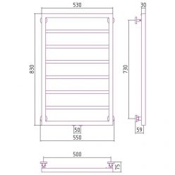 Полотенцесушитель водяной Сунержа Канцлер, высота 80 см, ширина 50 см, цвет шампань, 020-0254-8050