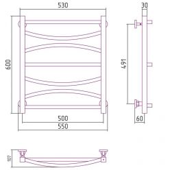 Полотенцесушитель водяной Сунержа Ажур, высота 60 см, ширина 50 см, цвет шампань, 020-0255-6050