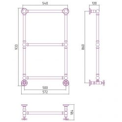 Полотенцесушитель водяной Сунержа Ренессанс 1304, высота 86 см, ширина 50 см, цвет шампань, 020-0280-8650
