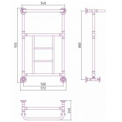 Полотенцесушитель водяной Сунержа Ренессанс 1452, высота 86 см, ширина 50 см, цвет шампань, 020-0282-8650