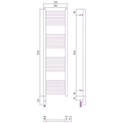 Полотенцесушитель электрический Сунержа Модус 3.0, высота 120 см, ширина 30 см, диммер слева/справа, цвет хром, 00-5700-1230/00-5701-1230