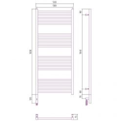 Полотенцесушитель электрический Сунержа Модус 3.0, высота 120 см, ширина 50 см, диммер слева/справа, цвет хром, 00-5700-1250/00-5701-1250