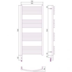 Полотенцесушитель электрический Сунержа Аркус 3.0, высота 120 см, ширина 50 см, диммер слева/справа, цвет хром, 00-5704-1250/00-5705-1250