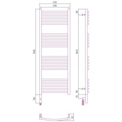 Полотенцесушитель электрический Сунержа Аркус 3.0, высота 120 см, ширина 40 см, диммер слева, цвет хром, 00-5704-1240