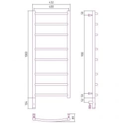 Полотенцесушитель электрический Сунержа Галант 3.0, высота 100 см, ширина 40 см, диммер слева/справа, цвет хром, 00-5800-1040/00-5801-1040