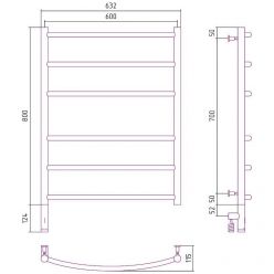 Полотенцесушитель электрический Сунержа Галант 3.0, высота 80 см, ширина 60 см, диммер слева/справа, цвет хром, 00-5800-8060/00-5801-8060