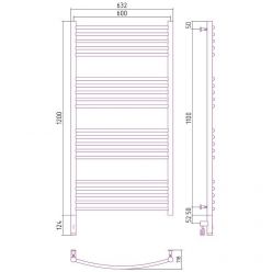 Полотенцесушитель электрический Сунержа Богема 3.0, высота 120 см, ширина 60 см, диммер слева/справа, цвет хром, 00-5802-1260/00-5803-1260