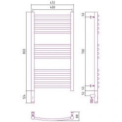 Полотенцесушитель электрический Сунержа Богема 3.0, высота 80 см, ширина 40 см, диммер слева/справа, цвет хром, 00-5802-8040/00-5803-8040
