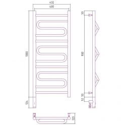 Полотенцесушитель электрический Сунержа Элегия 3.0, высота 100 см, ширина 40 см, диммер слева/справа, цвет хром, 00-5818-1040/00-5819-1040