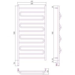Полотенцесушитель электрический Сунержа Элегия 3.0, высота 120 см, ширина 60 см, диммер слева/справа, цвет хром, 00-5818-1260/00-5819-1260